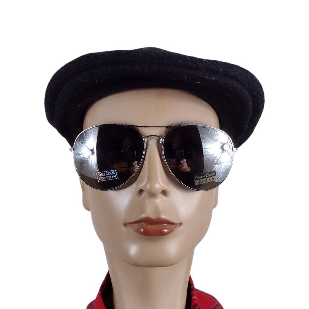 Orginal Classic   Medium  Sized  Silver Mirrored Aviator Sunglasses 8AF106-SLM